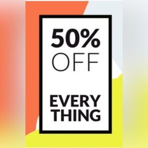 50 % off anything over over$10